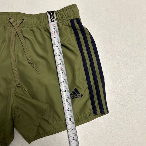 Adidas Olive Green 3-Stripes Athletic Shorts Size Small Men’s Swim Running - Picture 7 of 7